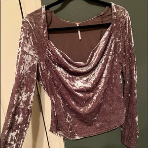 Free People gold velvet long sleeve